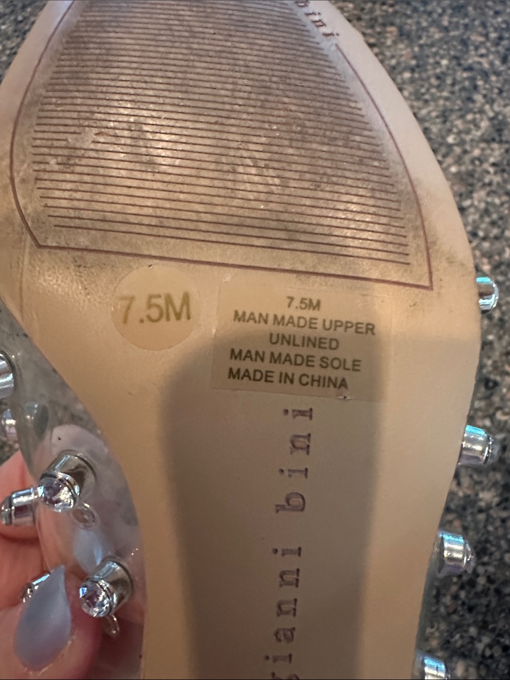 Gianni Bini Clear Pointed-Toe Studded Kitten Heels 7.5 - Picture 7 of 7